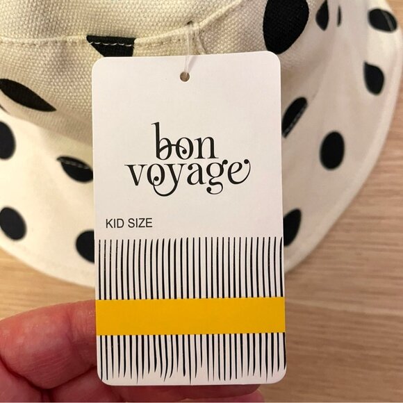 Bon Voyage Kid Size Polka Dot Bucket Hat Cotton Canvas Sunhat Beach Summer Pool - Picture 8 of 9